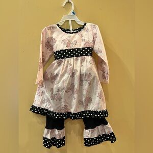 Ann Loren 2 Piece Pink and Black Outfit